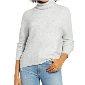 New Lulus Well Read Turtleneck Sweater Gray Womens size XS